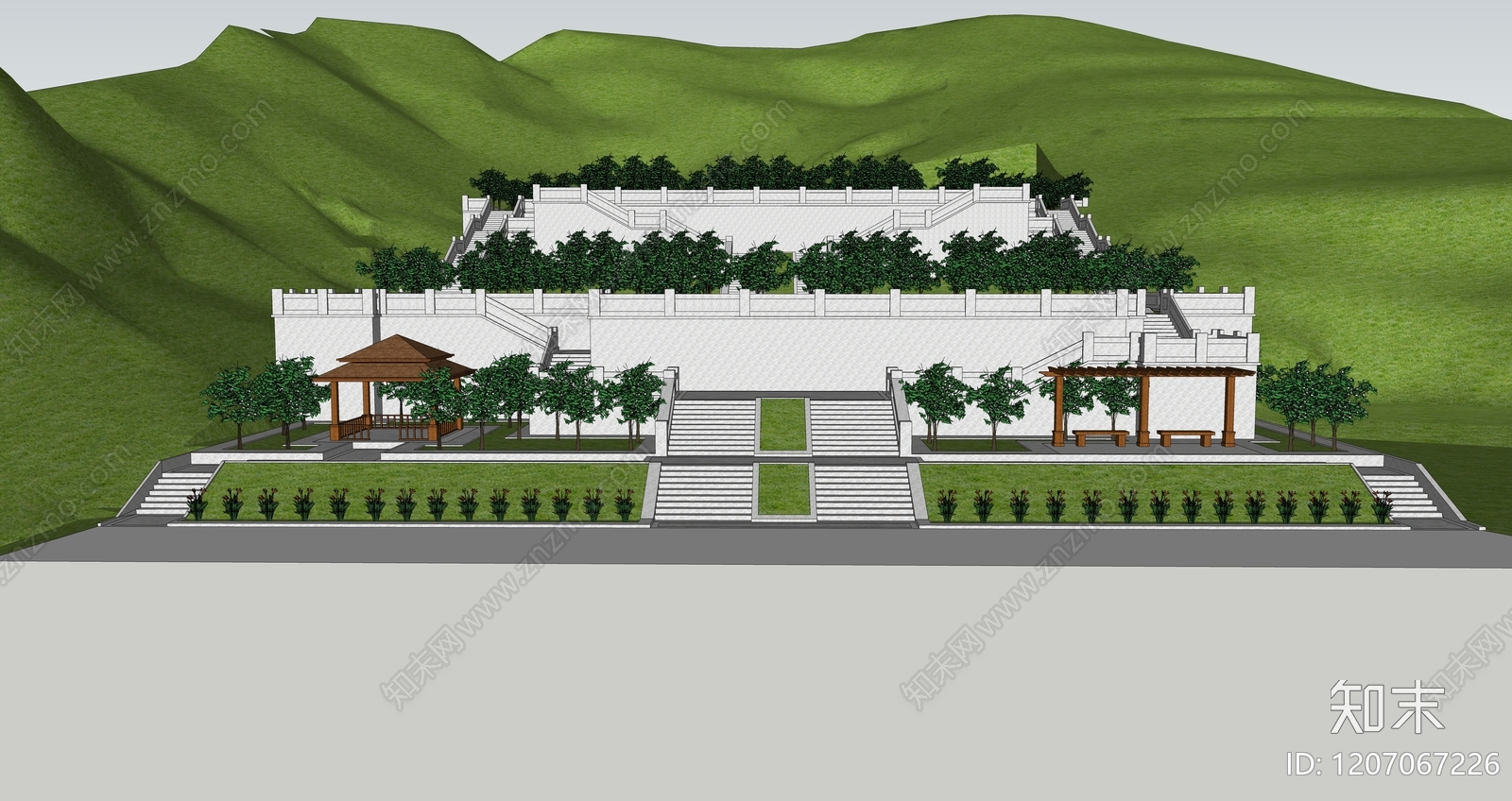 现代景观公园SU模型下载【ID:1207067226】