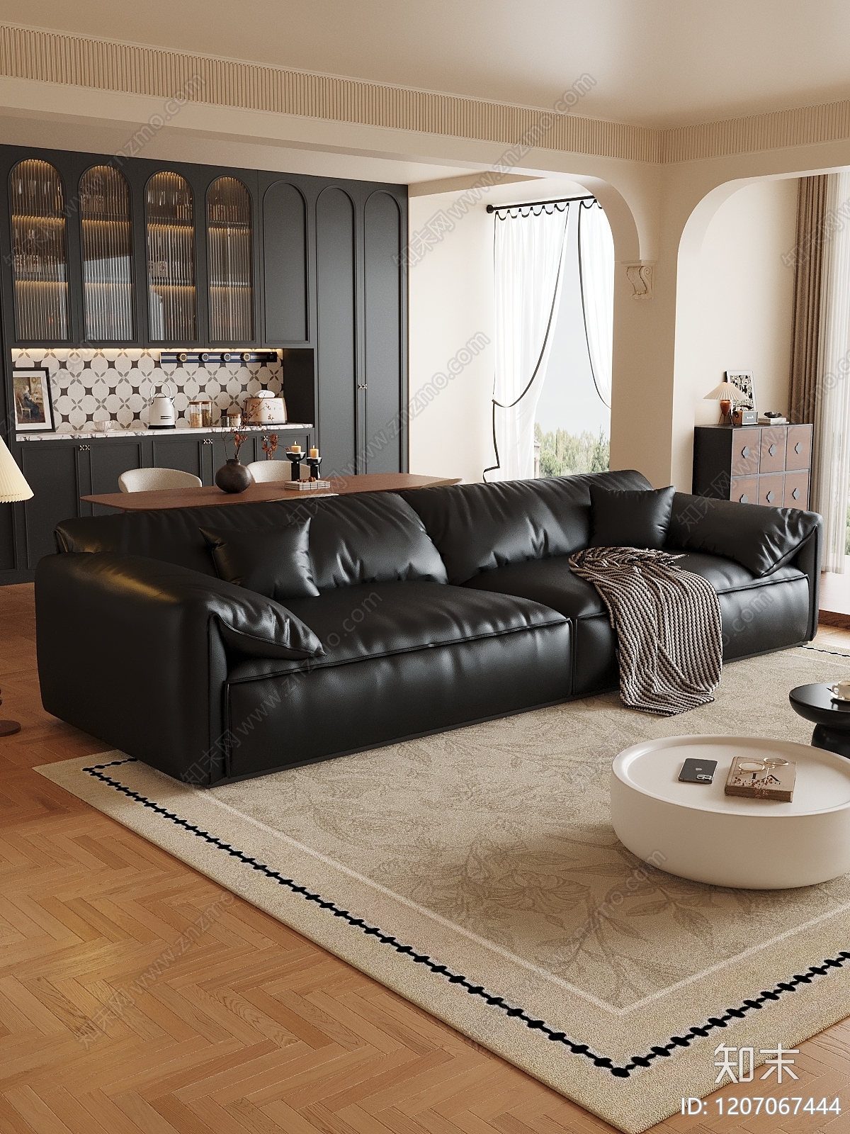 现代中古双人沙发3D模型下载【ID:1207067444】