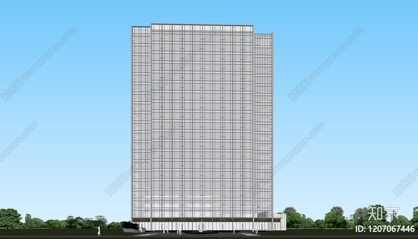 现代办公楼SU模型下载【ID:1207067446】