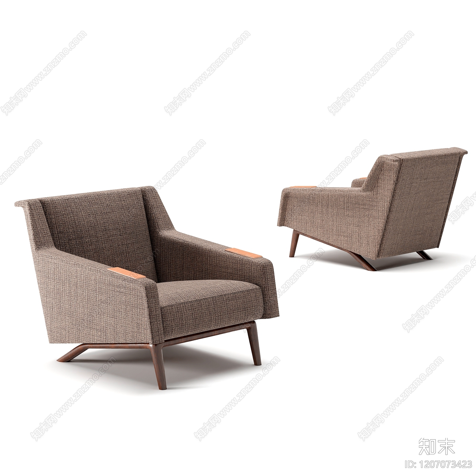 现代中古休闲椅3D模型下载【ID:1207073423】