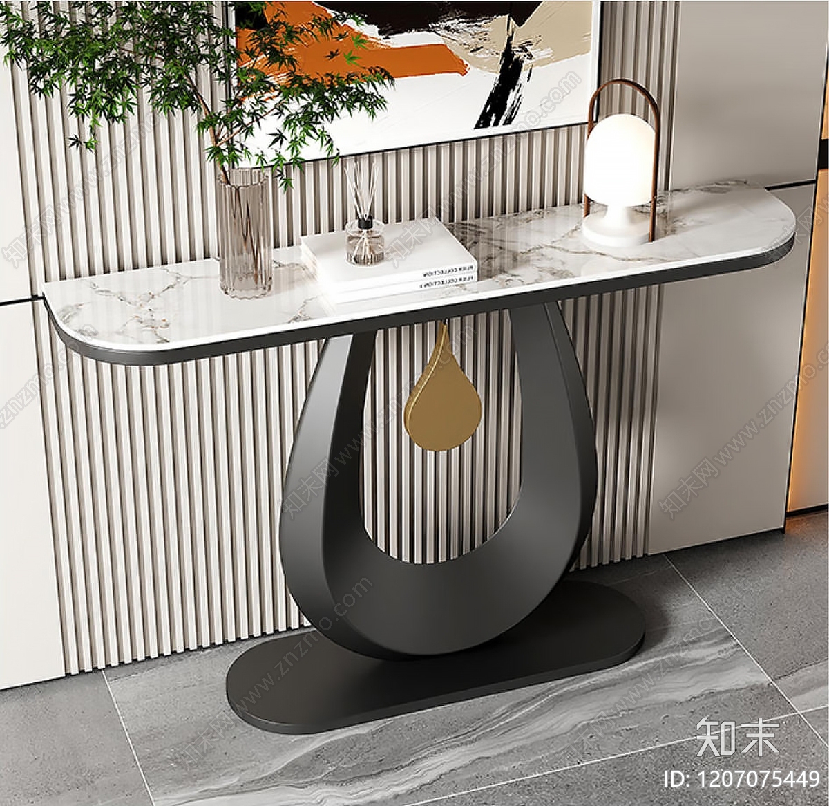 轻奢现代玄关柜3D模型下载【ID:1207075449】