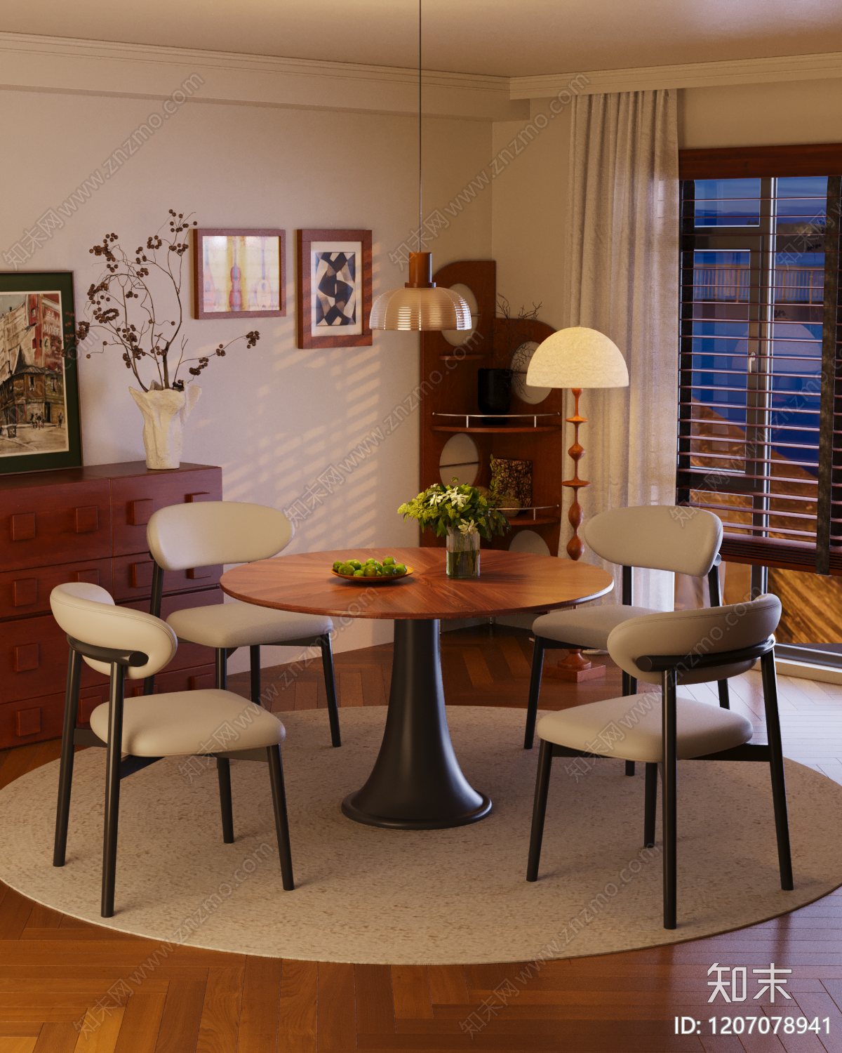 中古法式餐桌3D模型下载【ID:1207078941】