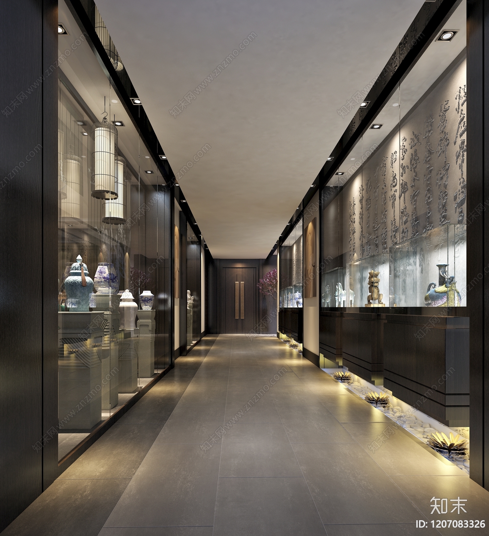 新中式中式中餐厅3D模型下载【ID:1207083326】