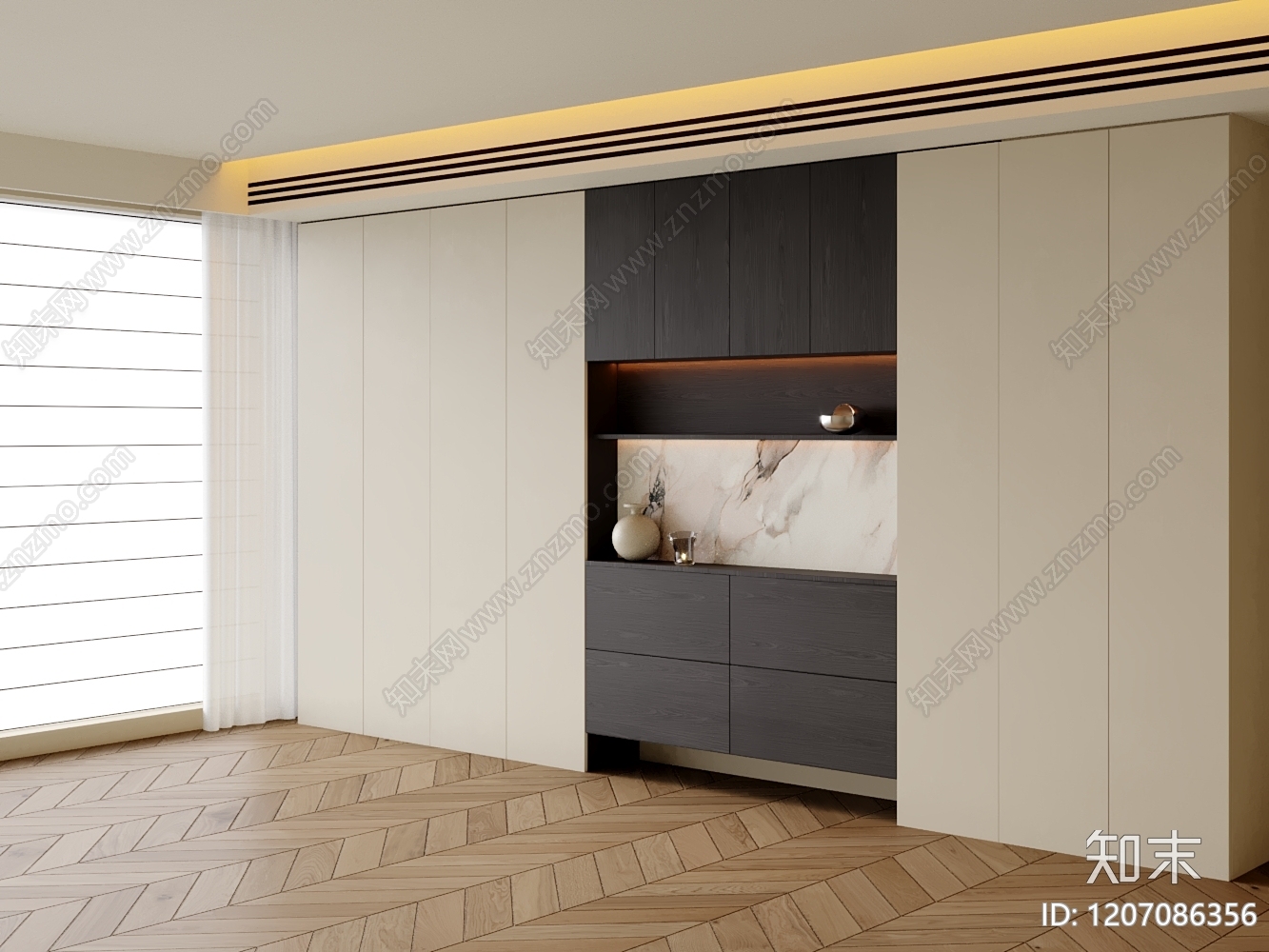 现代鞋柜3D模型下载【ID:1207086356】