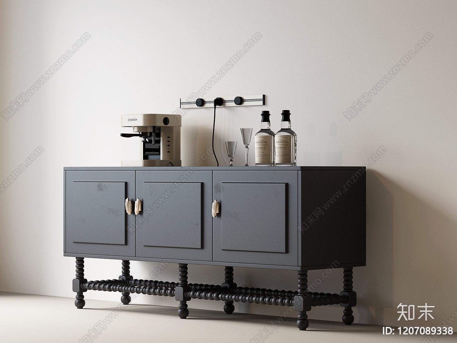 法式美式玄关柜3D模型下载【ID:1207089338】