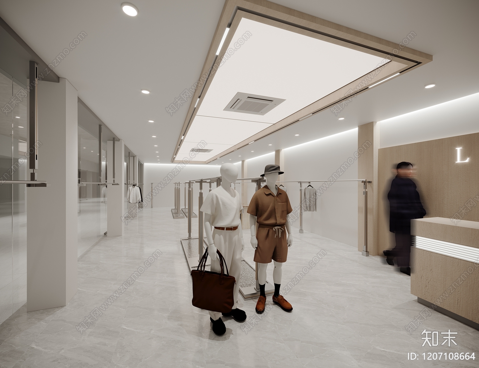 现代简约服装店SU模型下载【ID:1207108664】
