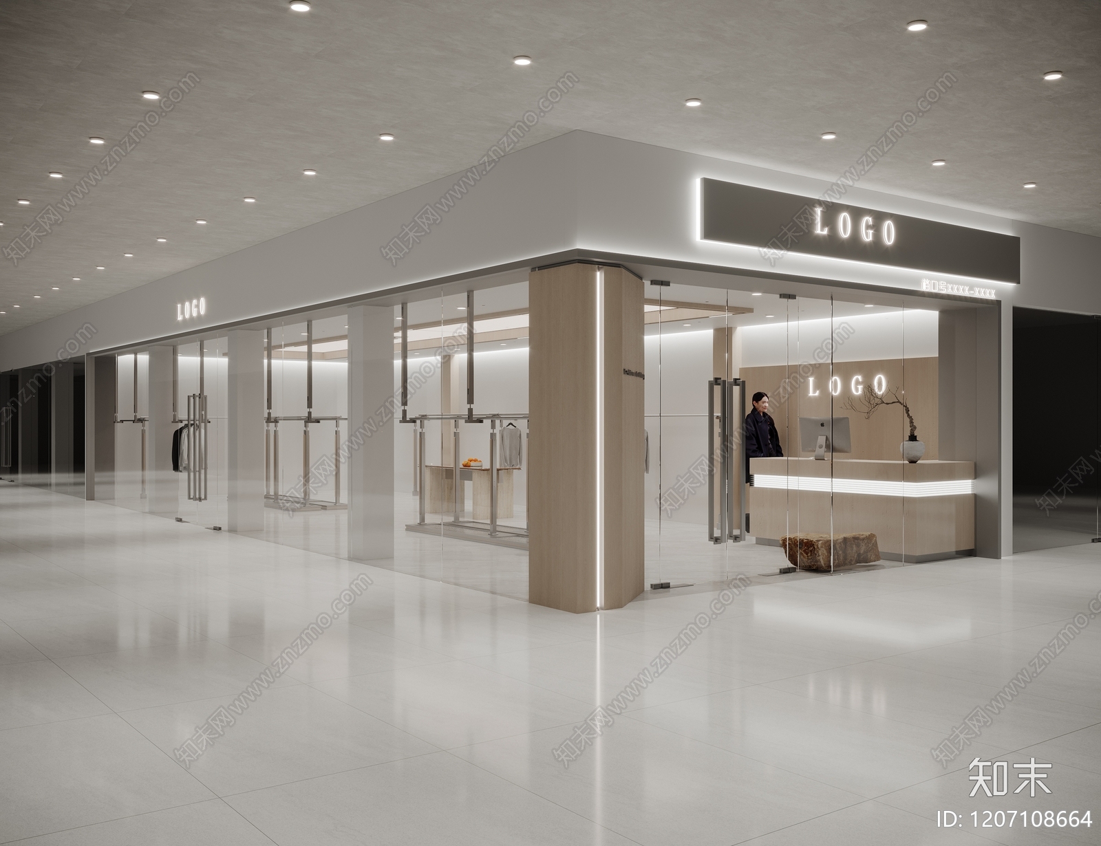 现代简约服装店SU模型下载【ID:1207108664】