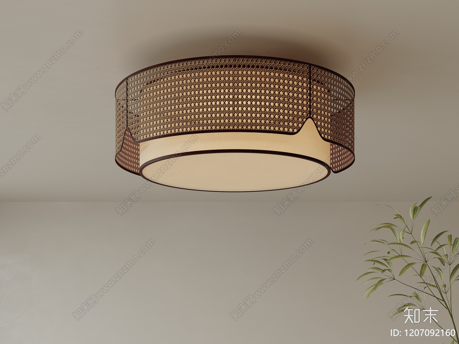 新中式美式客厅吸顶灯3D模型下载【ID:1207092160】