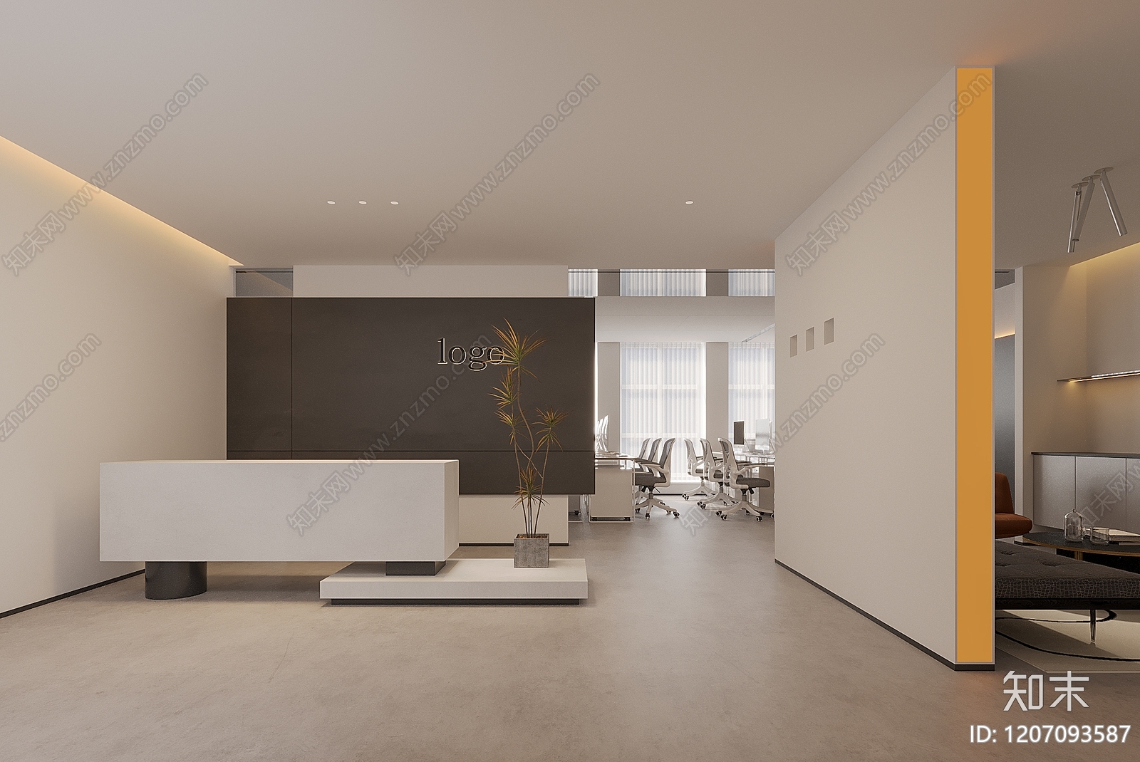 现代办公大厅3D模型下载【ID:1207093587】