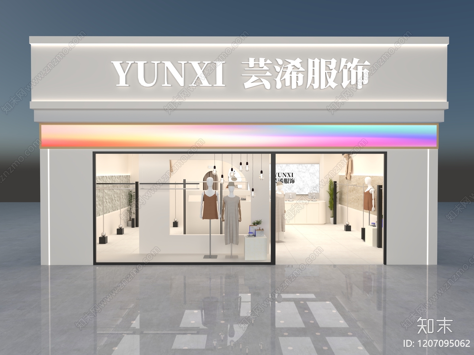 极简简约服装店cad施工图下载【ID:1207095062】