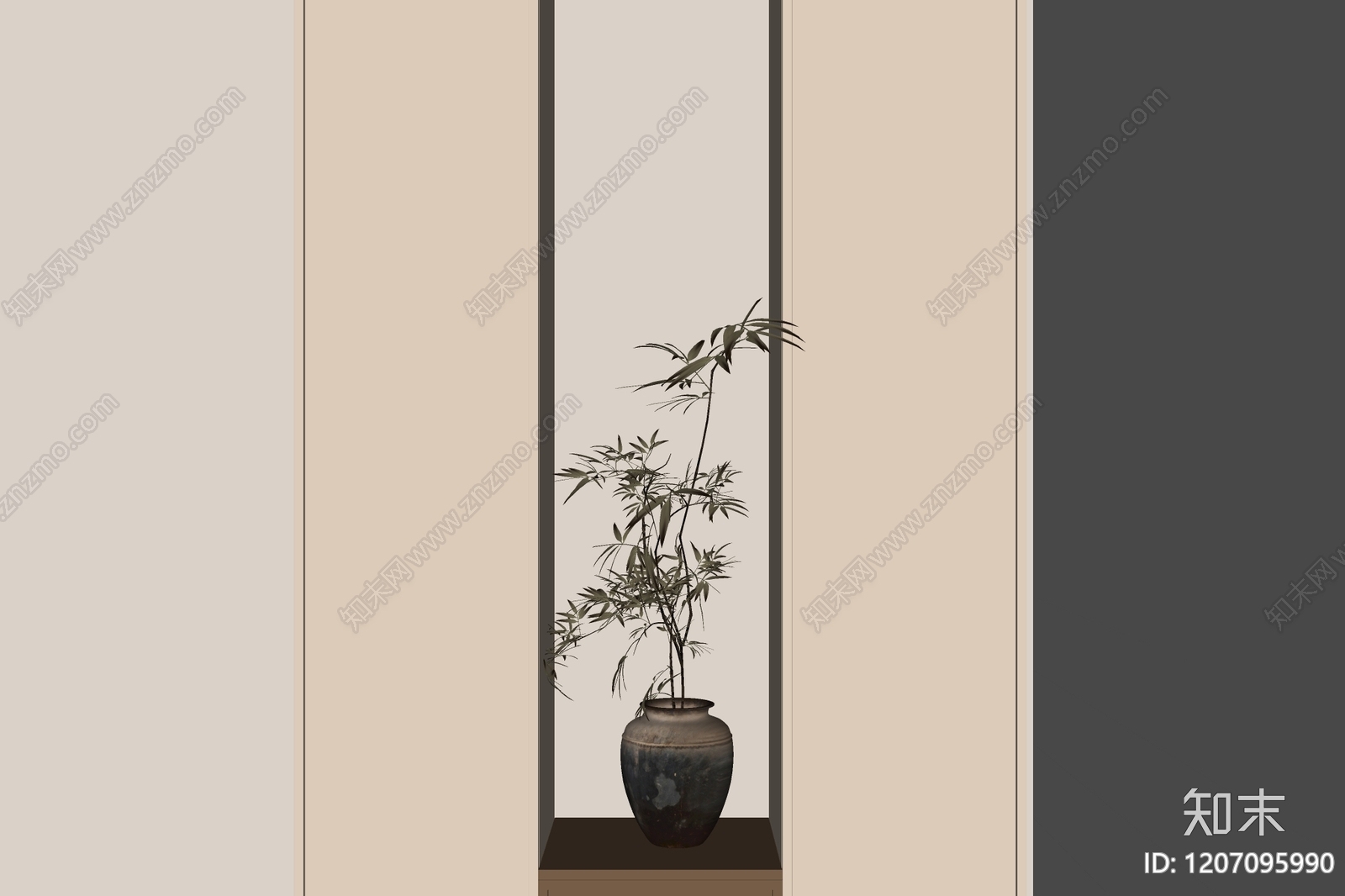 现代侘寂储物柜SU模型下载【ID:1207095990】