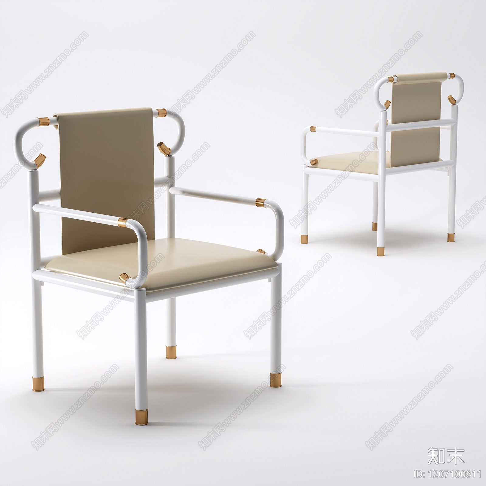现代新中式休闲椅3D模型下载【ID:1207100811】