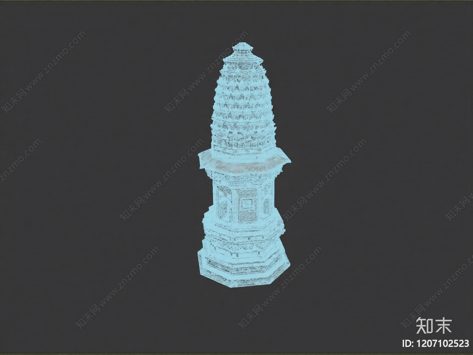 古风风格佛塔3D模型下载【ID:1207102523】