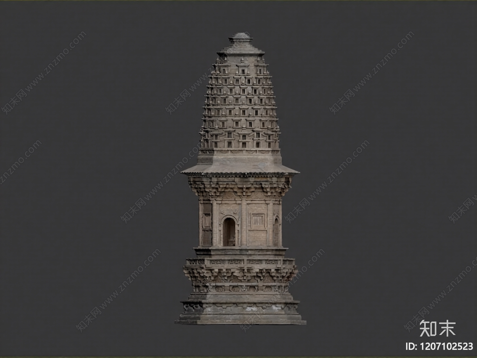 古风风格佛塔3D模型下载【ID:1207102523】