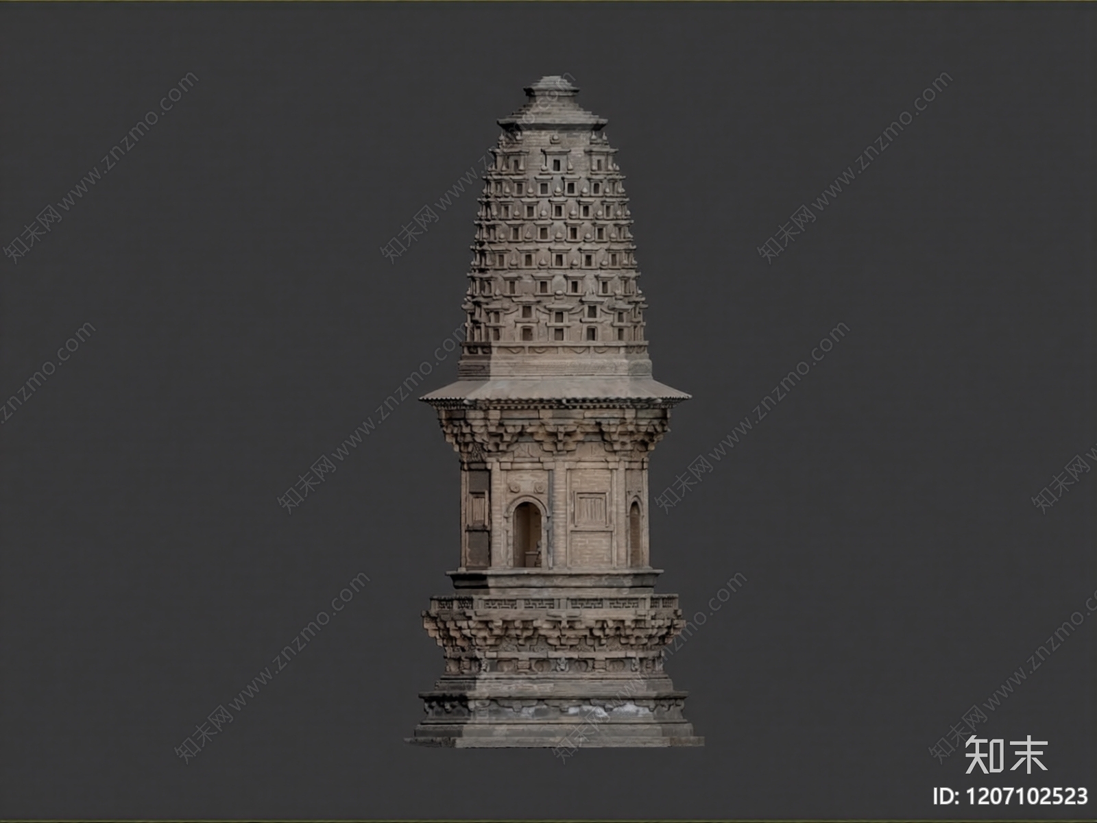 古风风格佛塔3D模型下载【ID:1207102523】