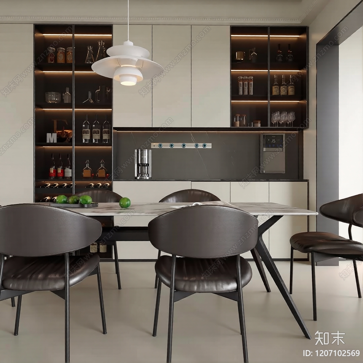 现代餐厅3D模型下载【ID:1207102569】