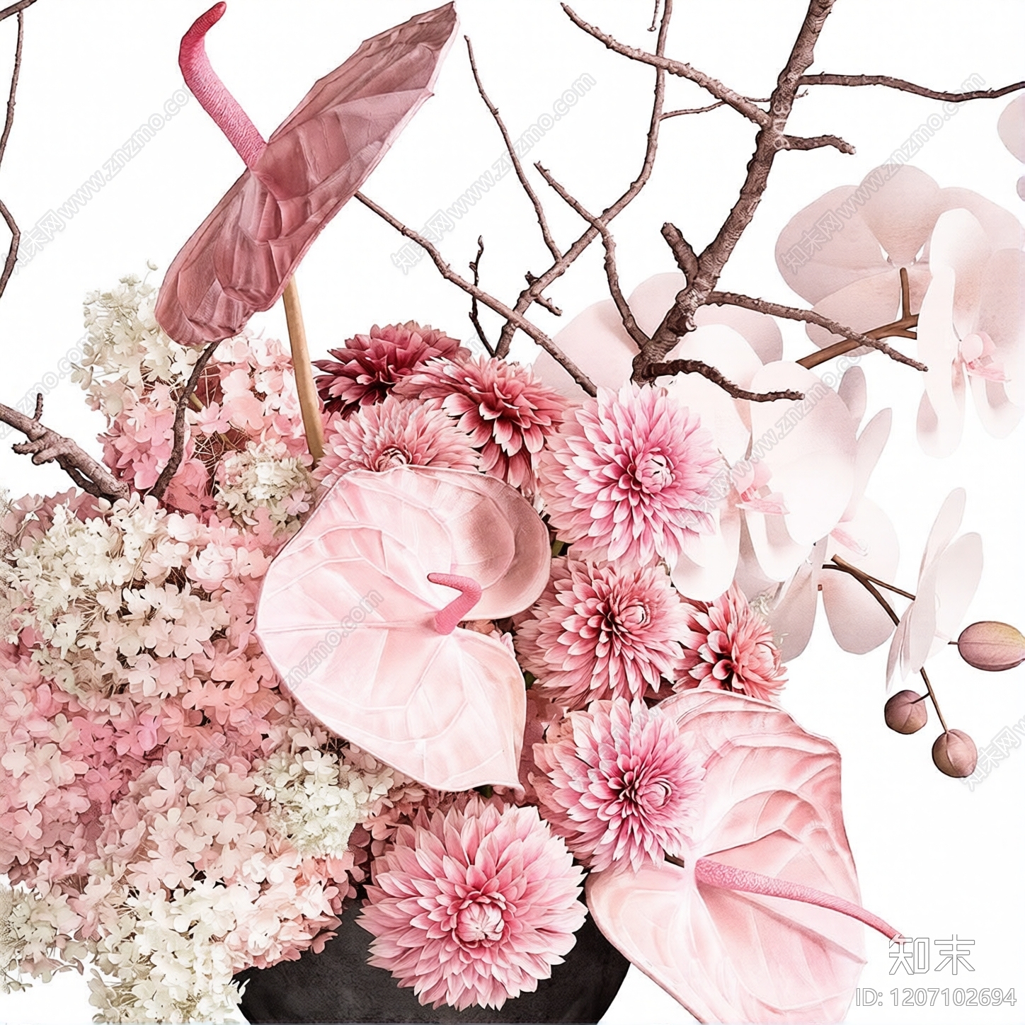 现代花卉3D模型下载【ID:1207102694】
