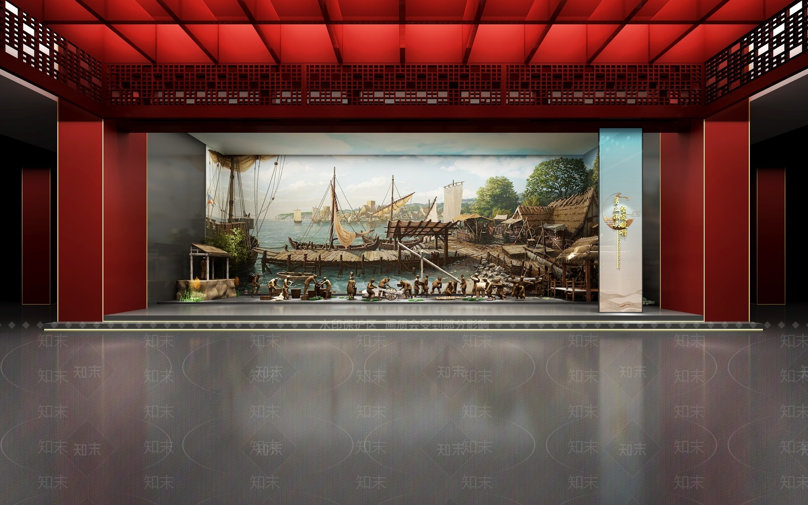 新中式展厅3D模型下载【ID:1207104202】