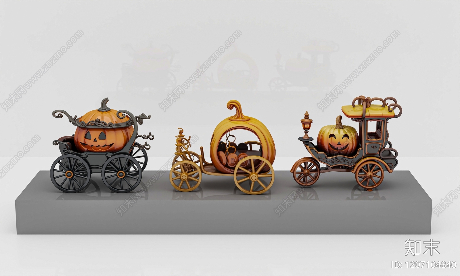复古南瓜车3D模型下载【ID:1207104840】
