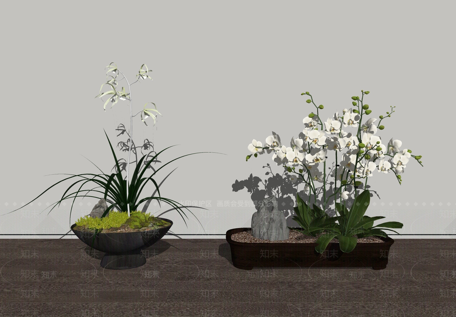 蝴蝶兰盆栽SU模型下载【ID:1207107937】