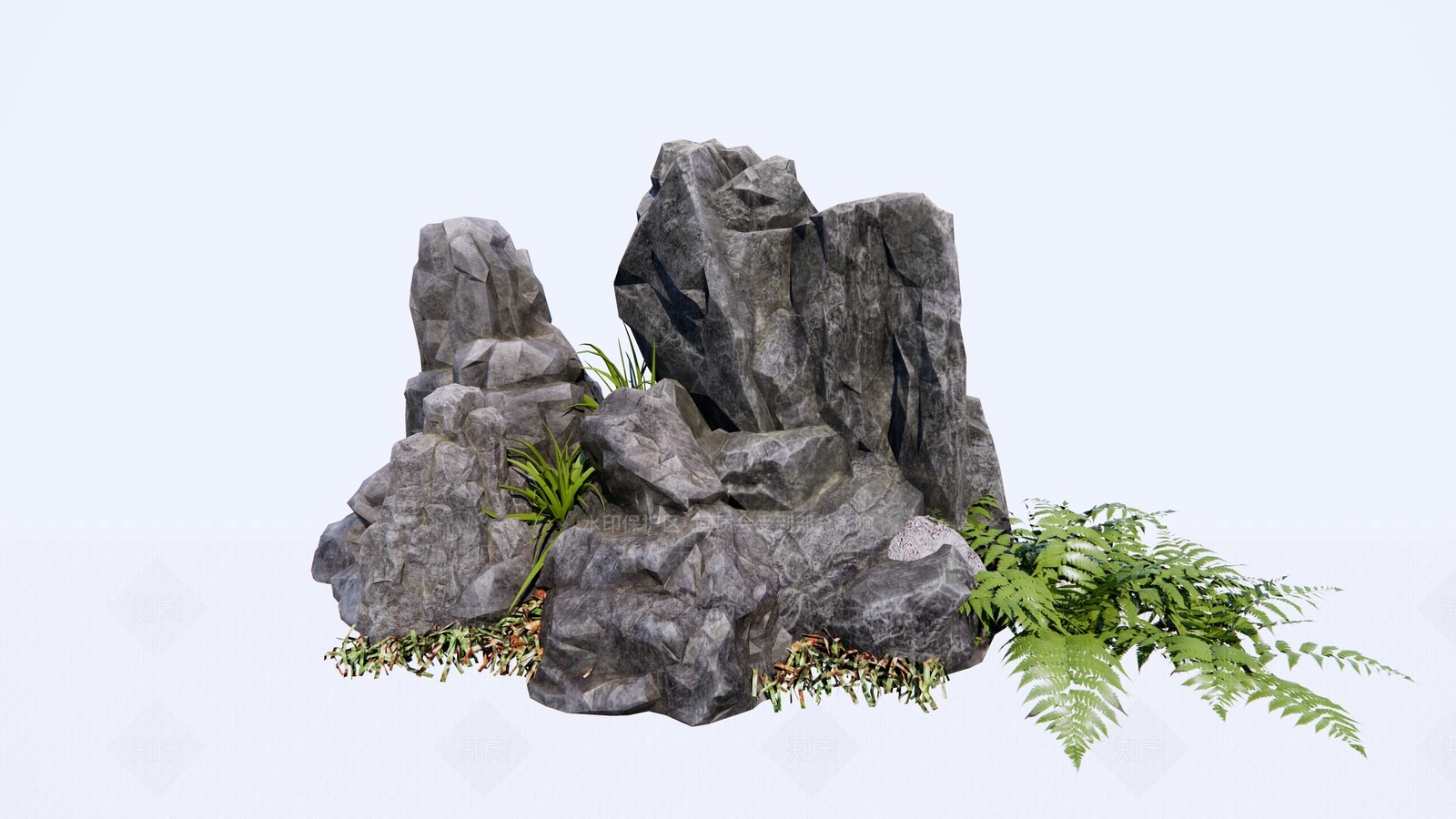 现代禅意石头SU模型下载【ID:1207111370】