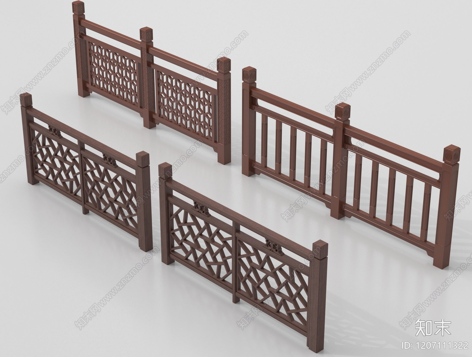 新中式栏杆3D模型下载【ID:1207111322】