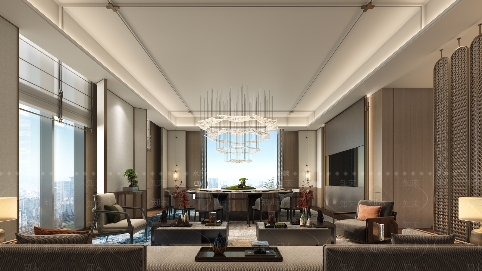 新中式中式包厢3D模型下载【ID:1207126264】