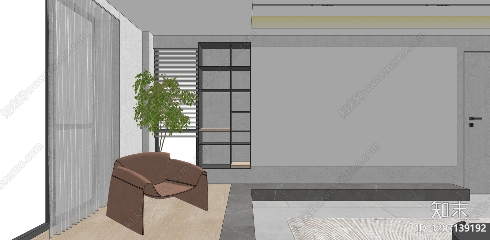 原木侘寂客餐厅SU模型下载【ID:1207139192】
