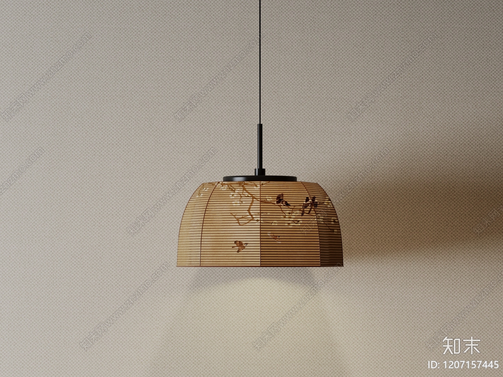新中式禅意吊灯SU模型下载【ID:1207157445】