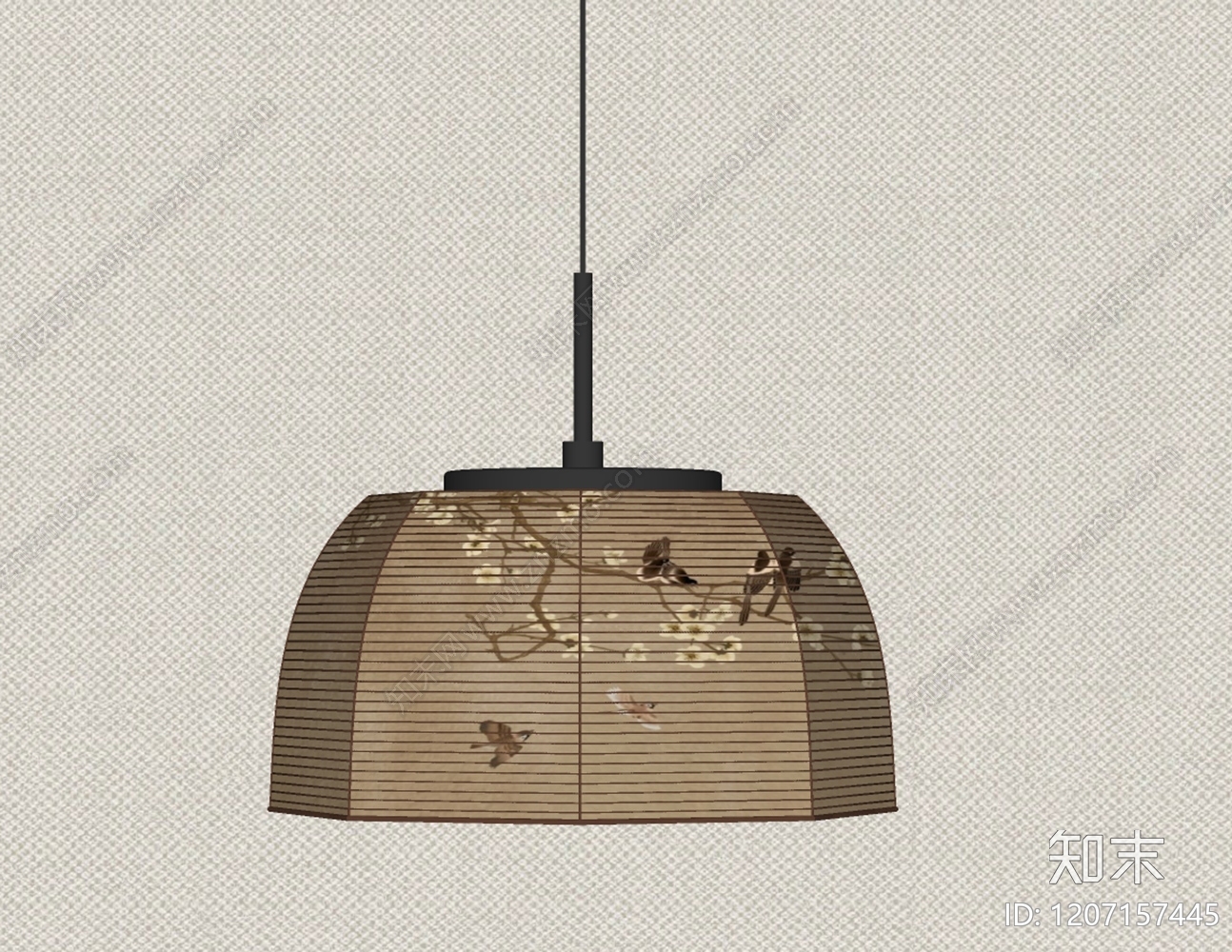 新中式禅意吊灯SU模型下载【ID:1207157445】