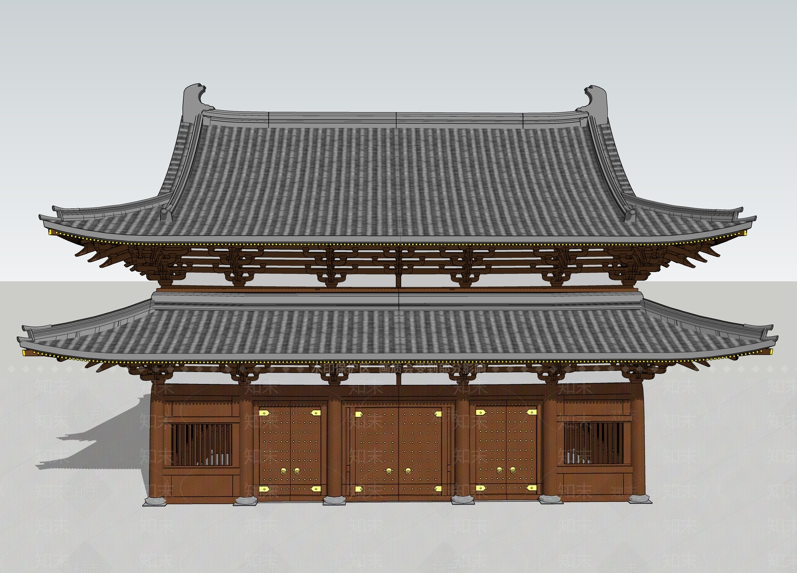 中式古建筑SU模型下载【ID:1207160725】