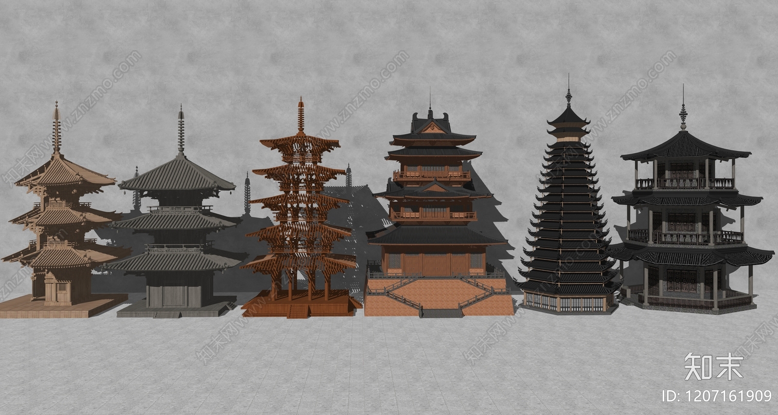 新中式中式塔楼SU模型下载【ID:1207161909】