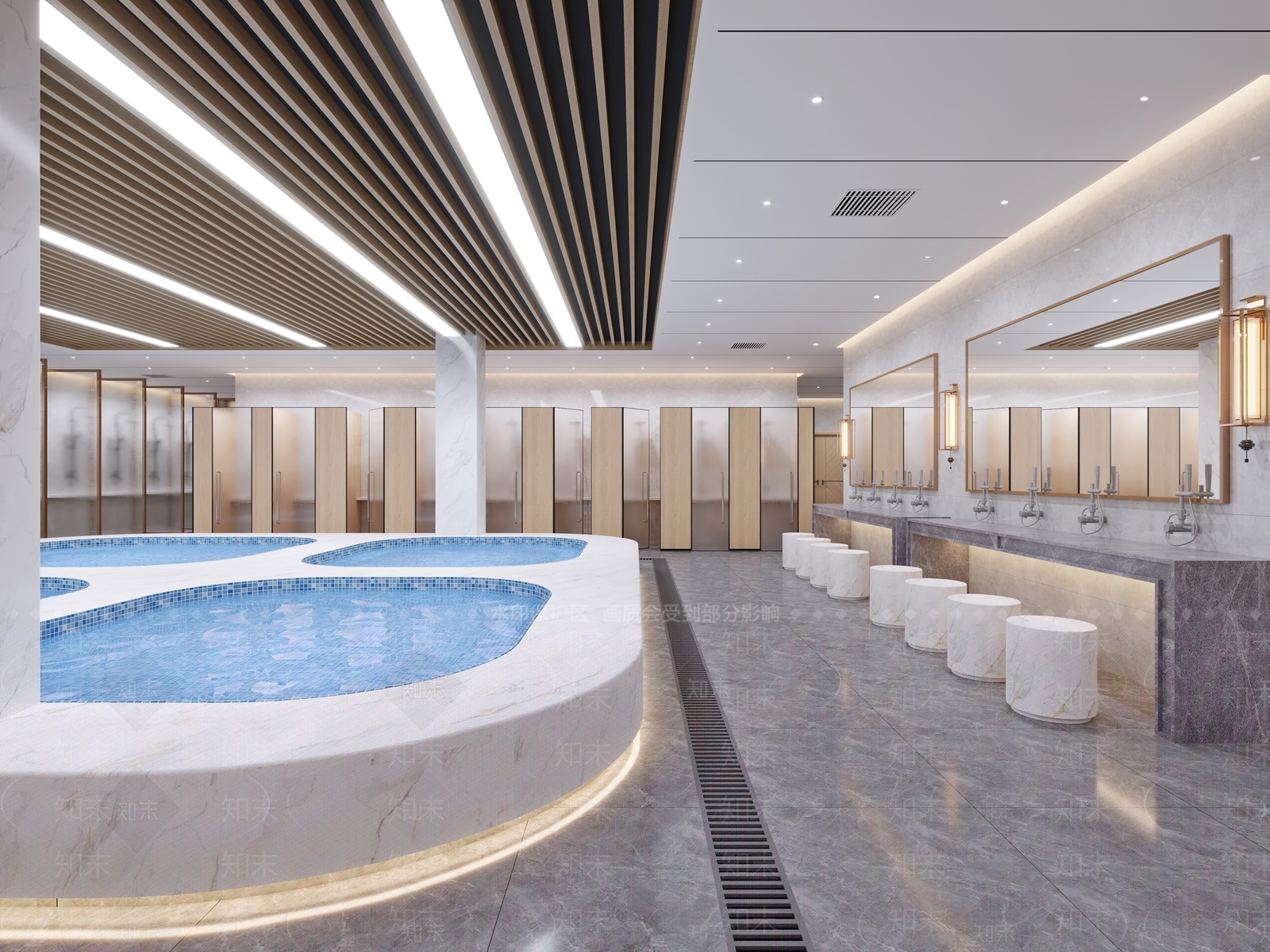 现代洗浴中心浴池3D模型下载【ID:1207172651】