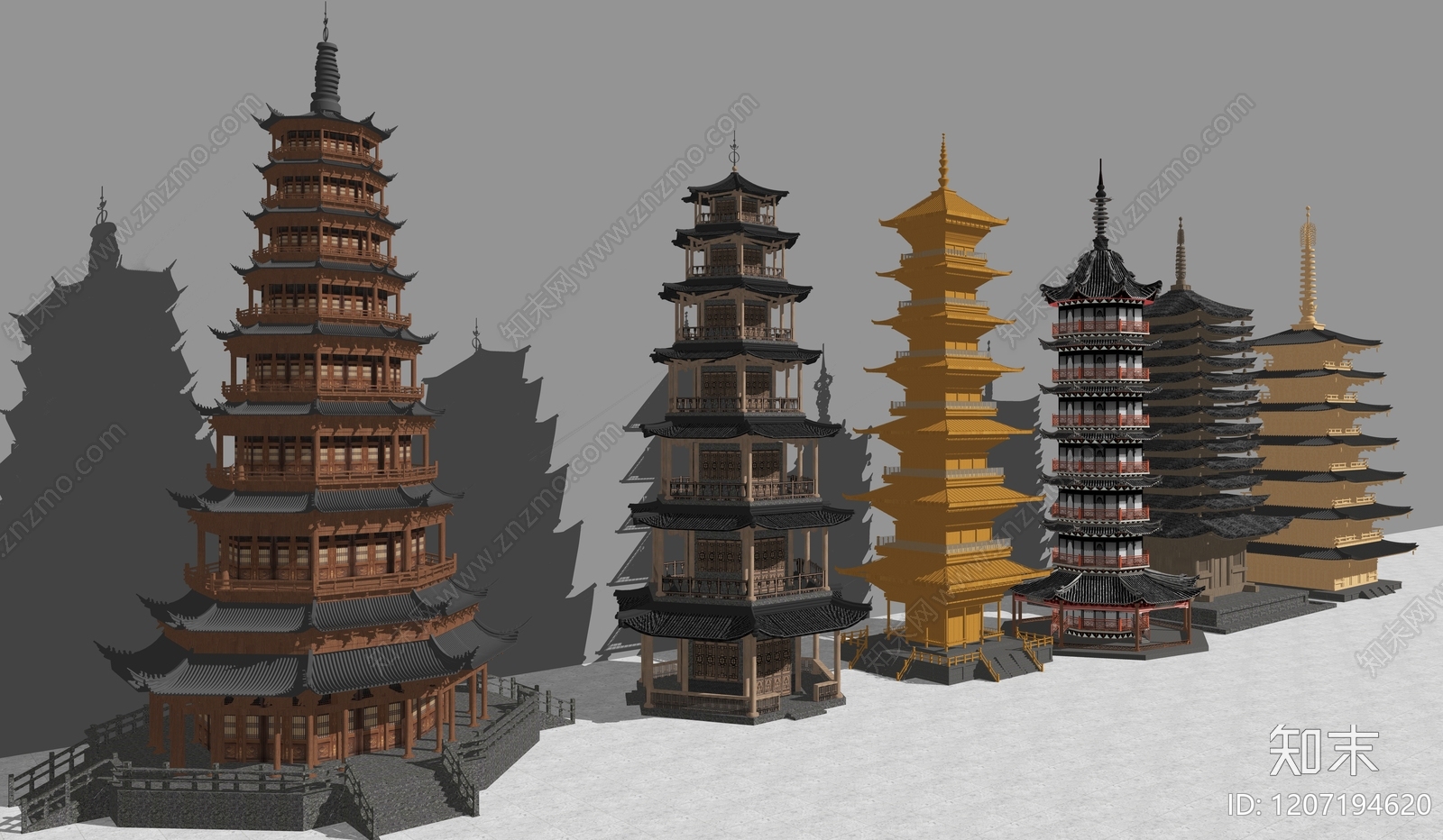 新中式中式塔楼SU模型下载【ID:1207194620】