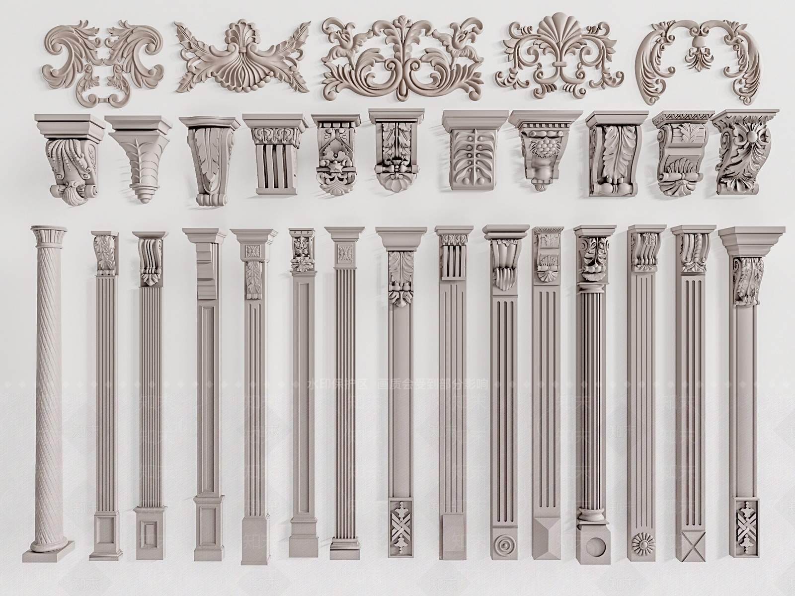 欧式罗马柱SU模型下载【ID:1207195567】
