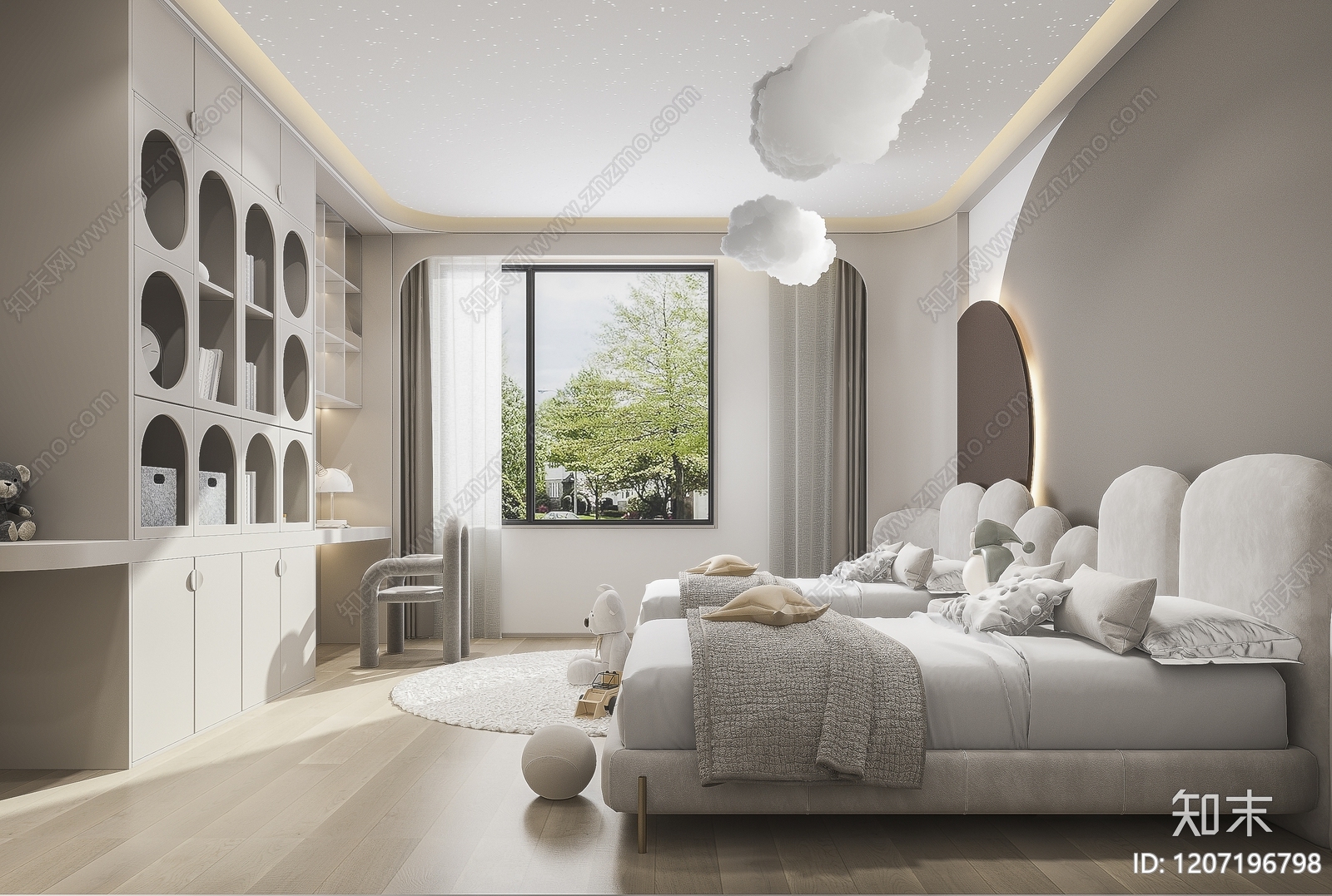 现代通用儿童房3D模型下载【ID:1207196798】
