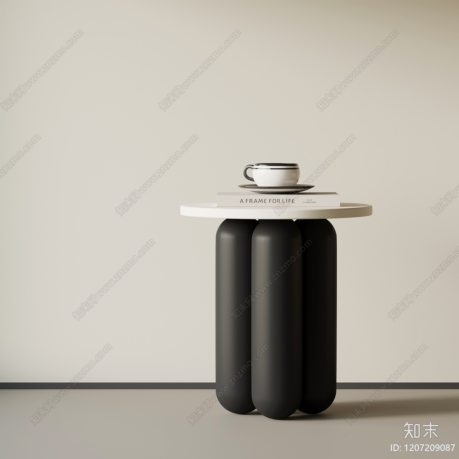 现代奶油边几SU模型下载【ID:1207209087】