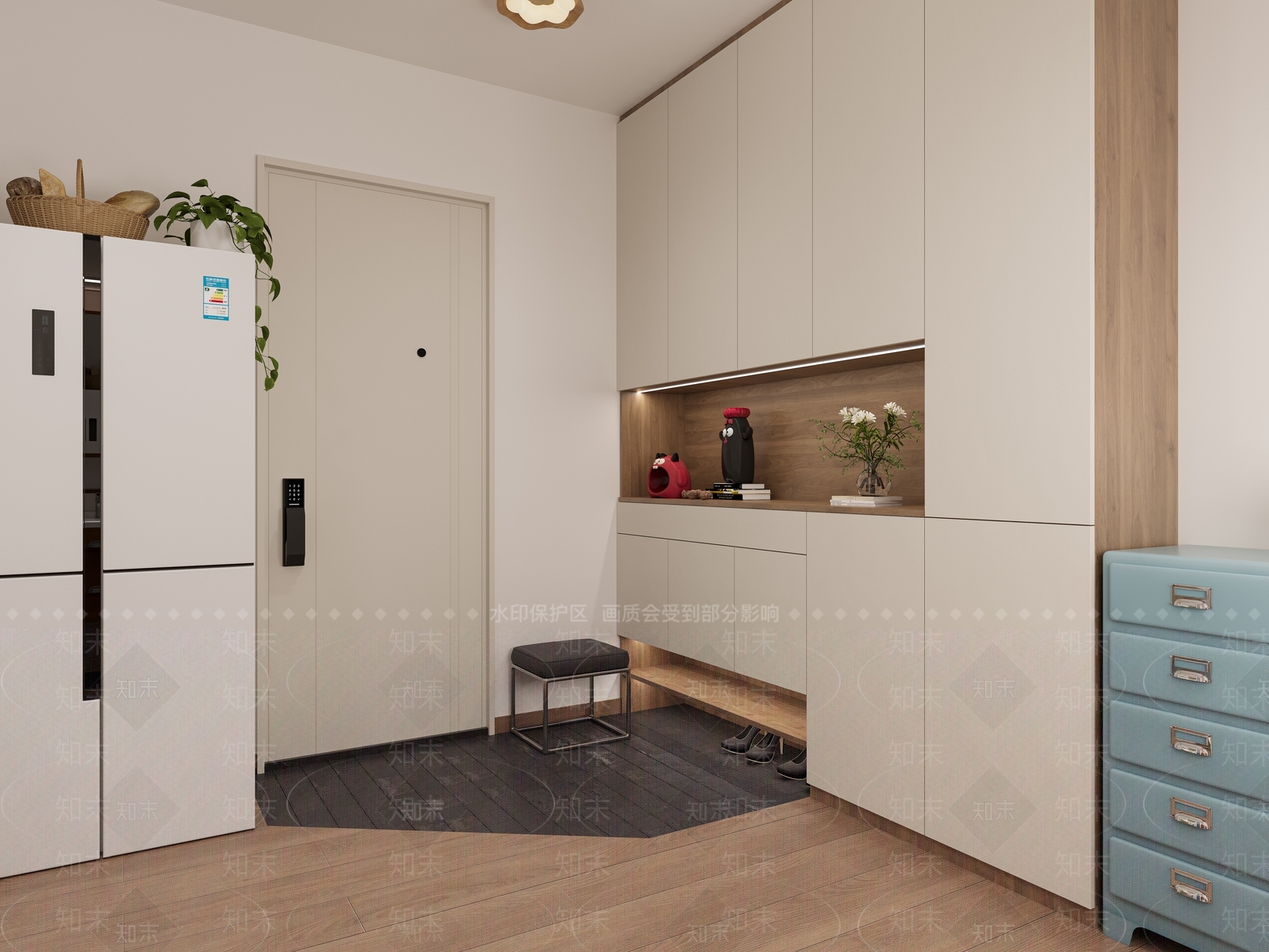 蓝色抽屉斗柜斗柜3D模型下载【ID:1227279491】