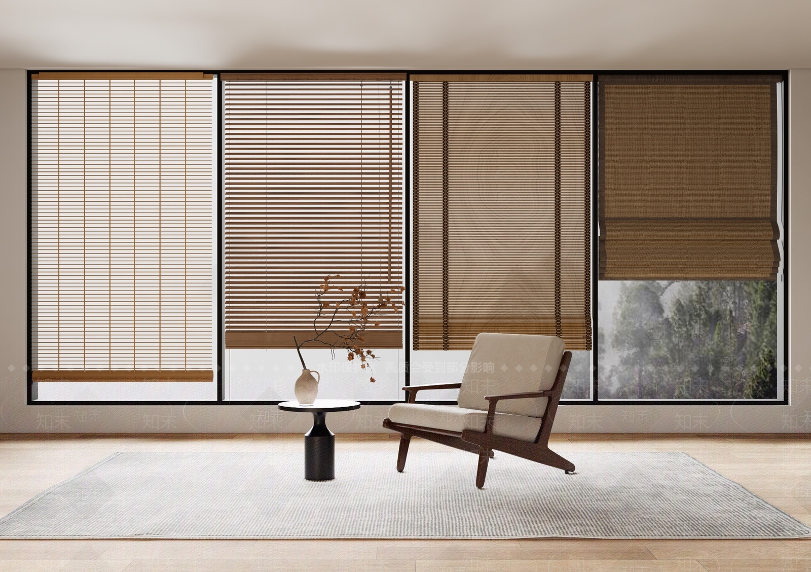 新中式竹帘卷帘3D模型下载【ID:1207282351】