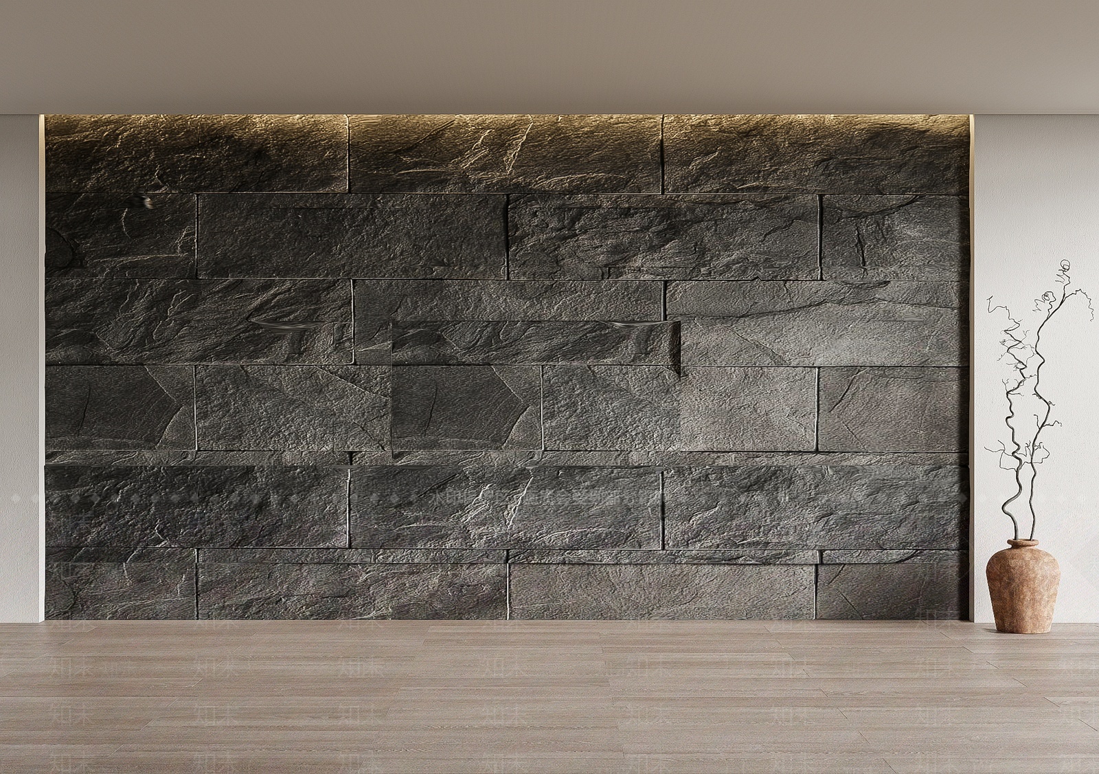 现代毛石背景墙3D模型下载【ID:1207283048】