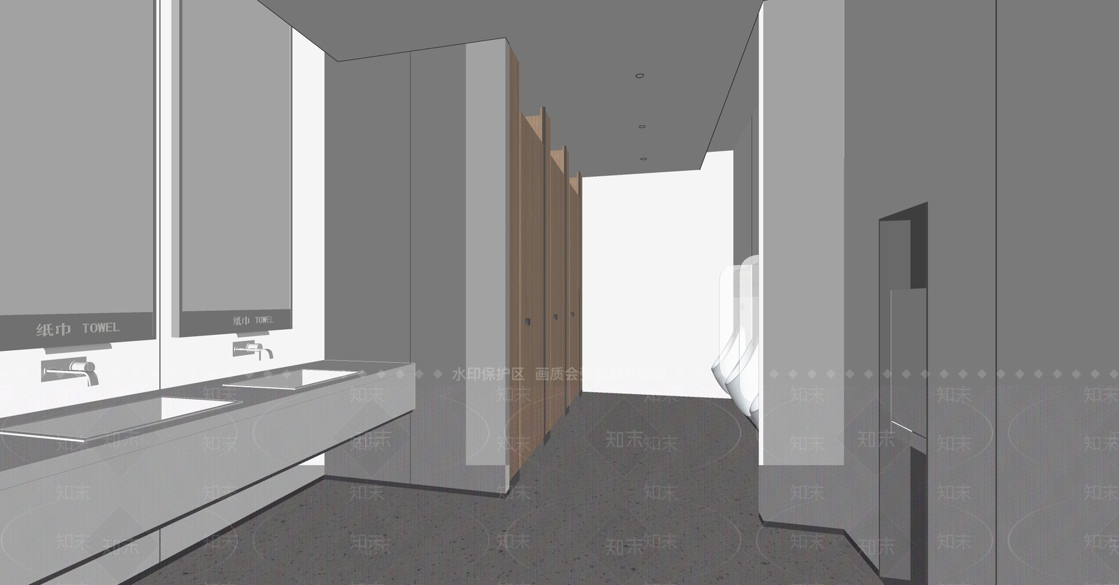 现代公共卫生间SU模型下载【ID:1207315994】