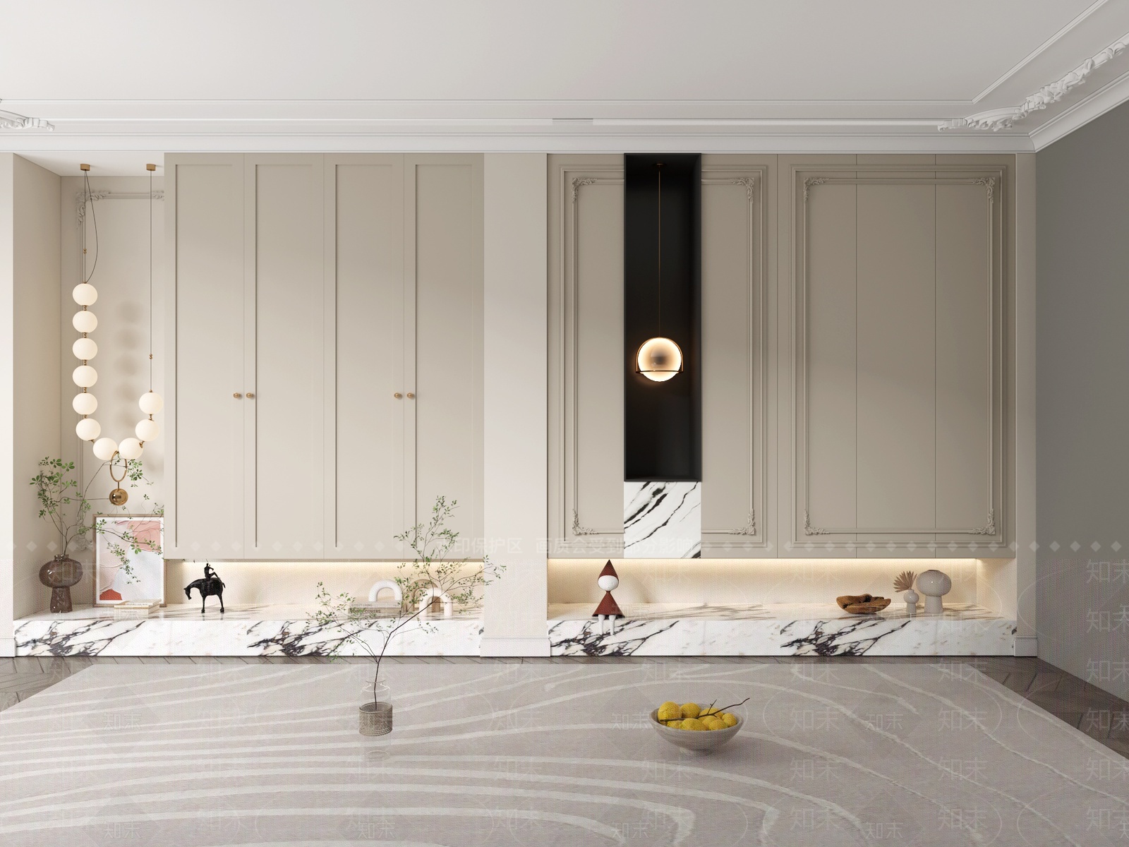 法式轻奢鞋柜3D模型下载【ID:1207333166】