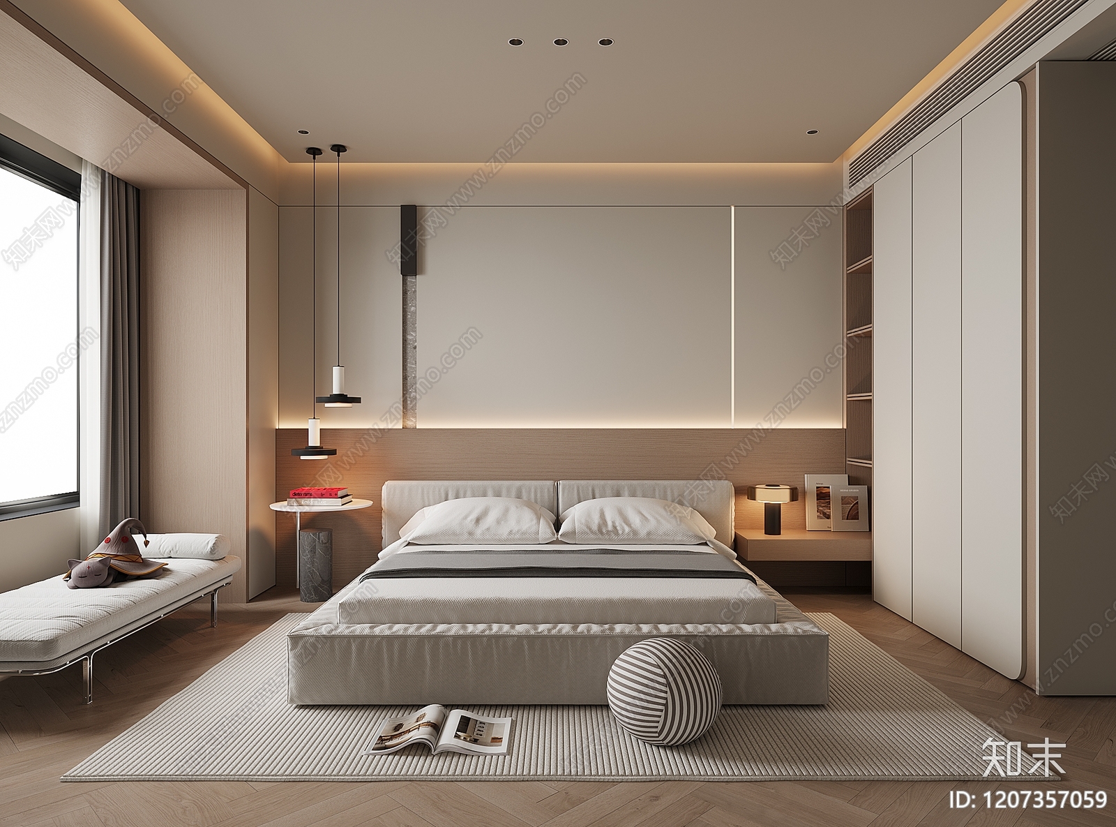 现代家居卧室SU模型下载【ID:1207357059】