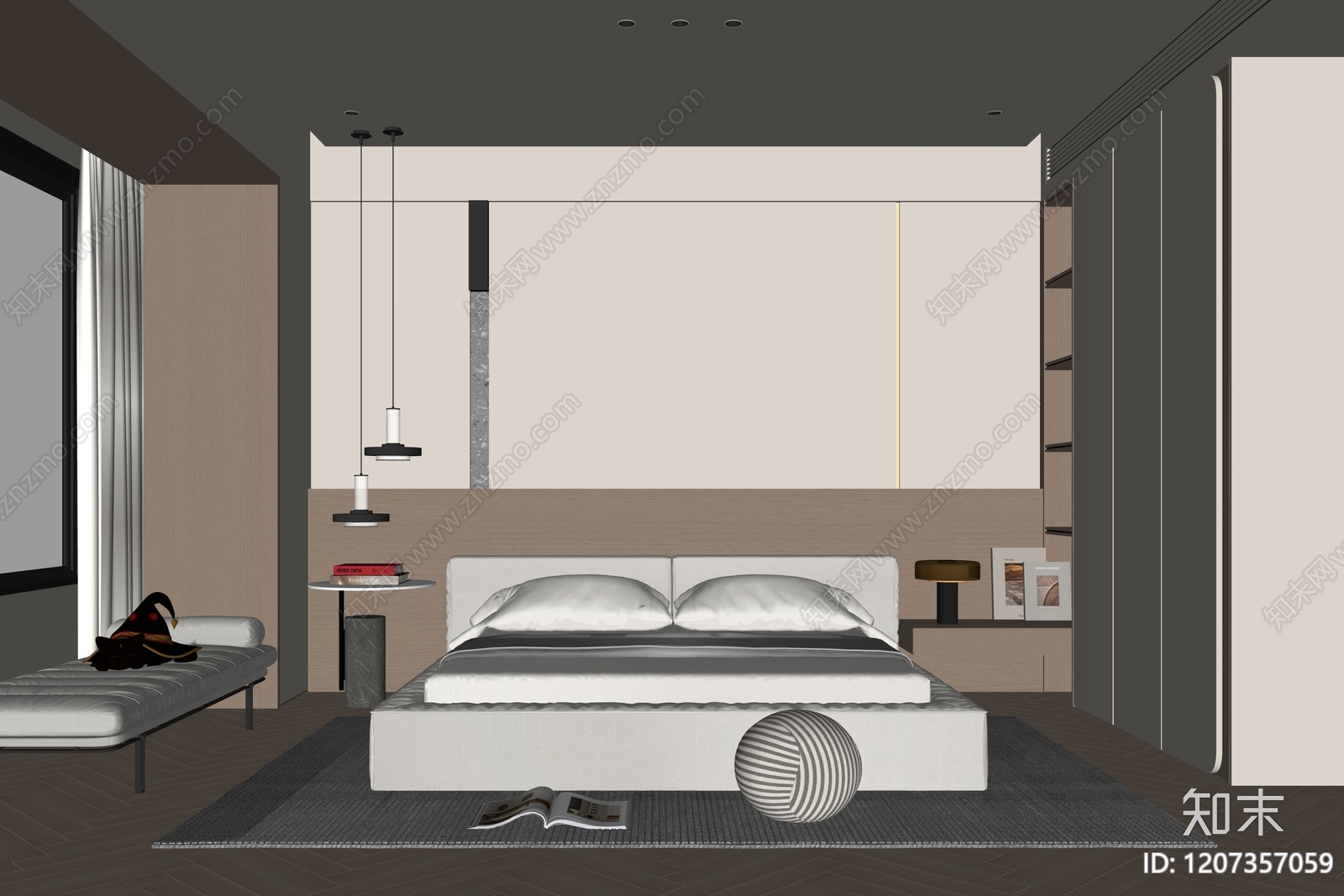 现代家居卧室SU模型下载【ID:1207357059】