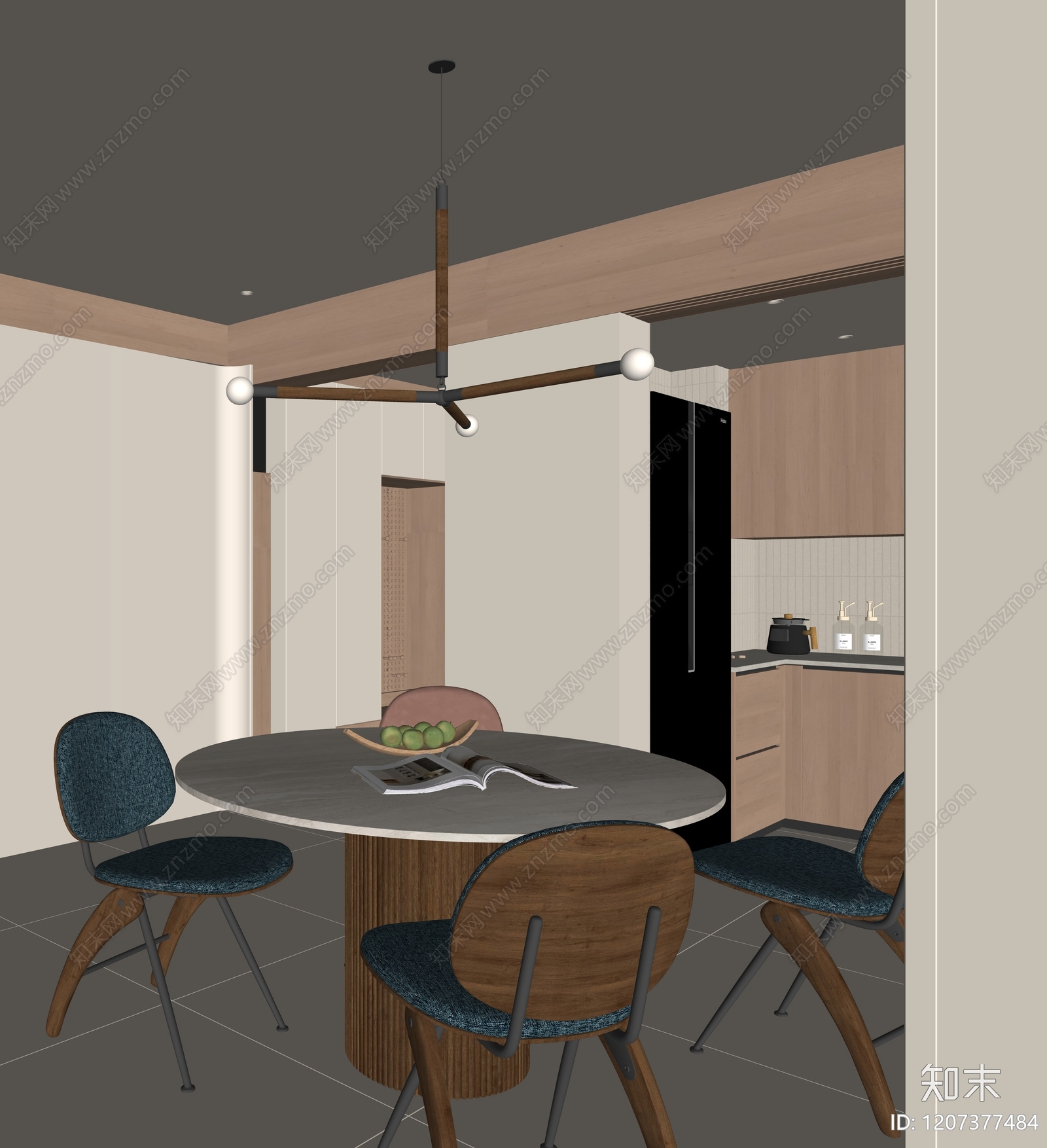 现代家居餐厅SU模型下载【ID:1207377484】