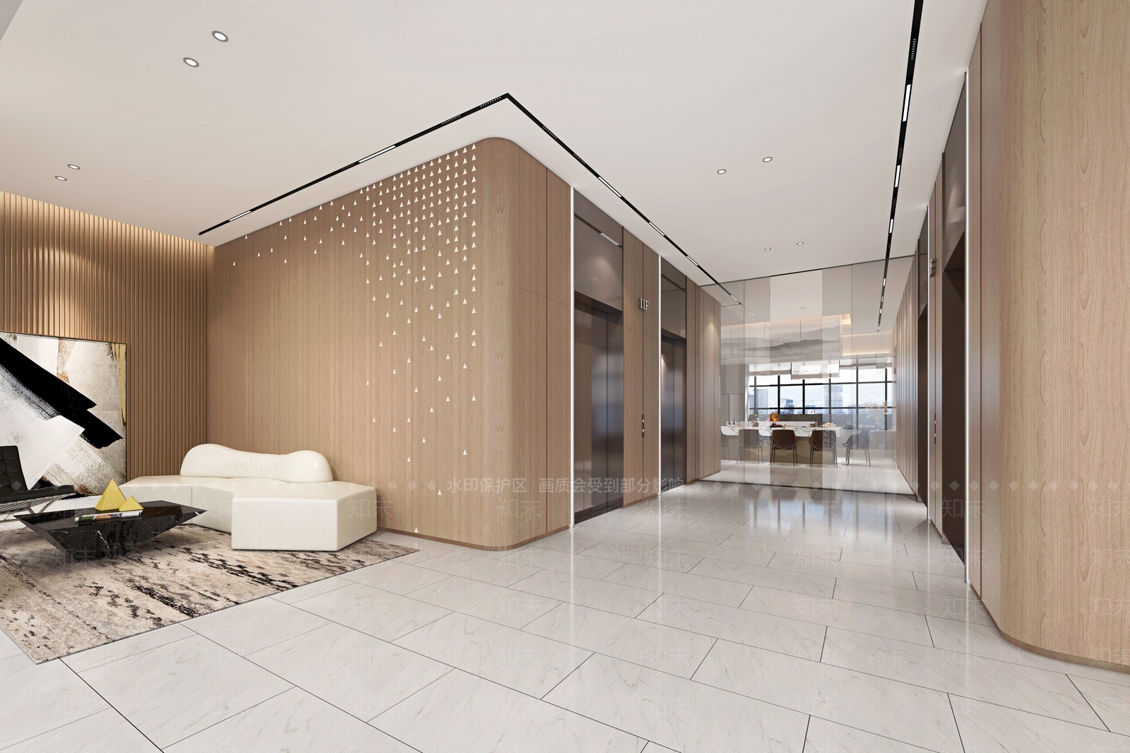 现代电梯厅3D模型下载【ID:1207379136】