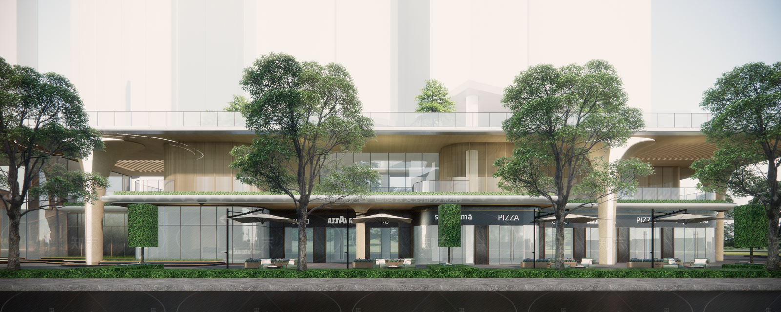 现代售楼处建筑SU模型下载【ID:1208345993】