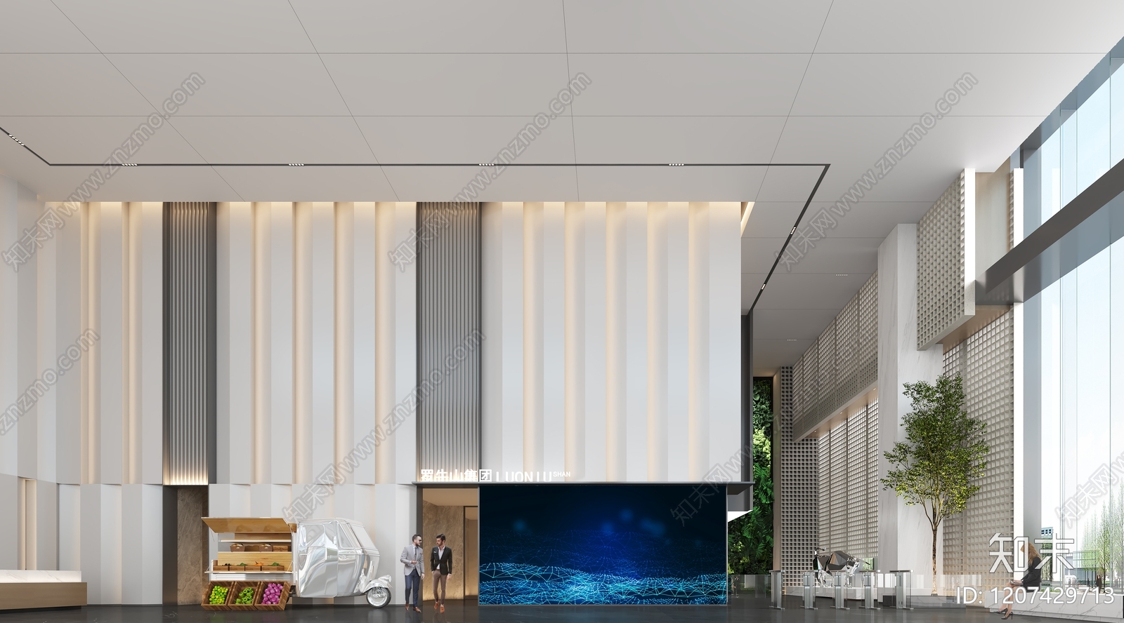 现代办公大厅3D模型下载【ID:1207429713】