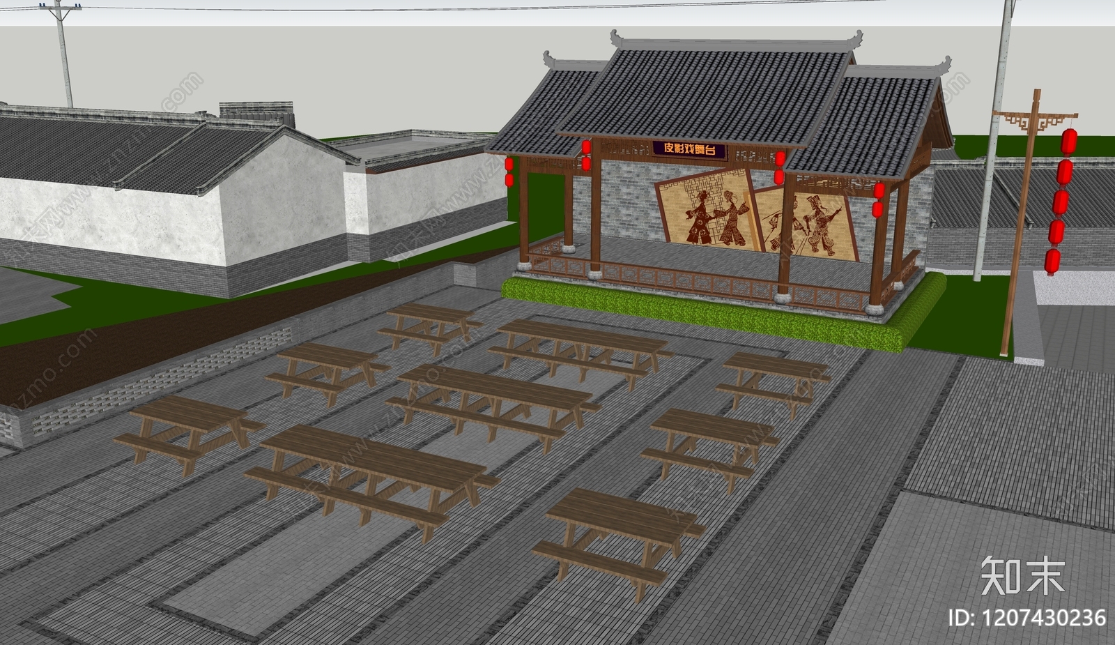 新中式其他景观小建筑SU模型下载【ID:1207430236】