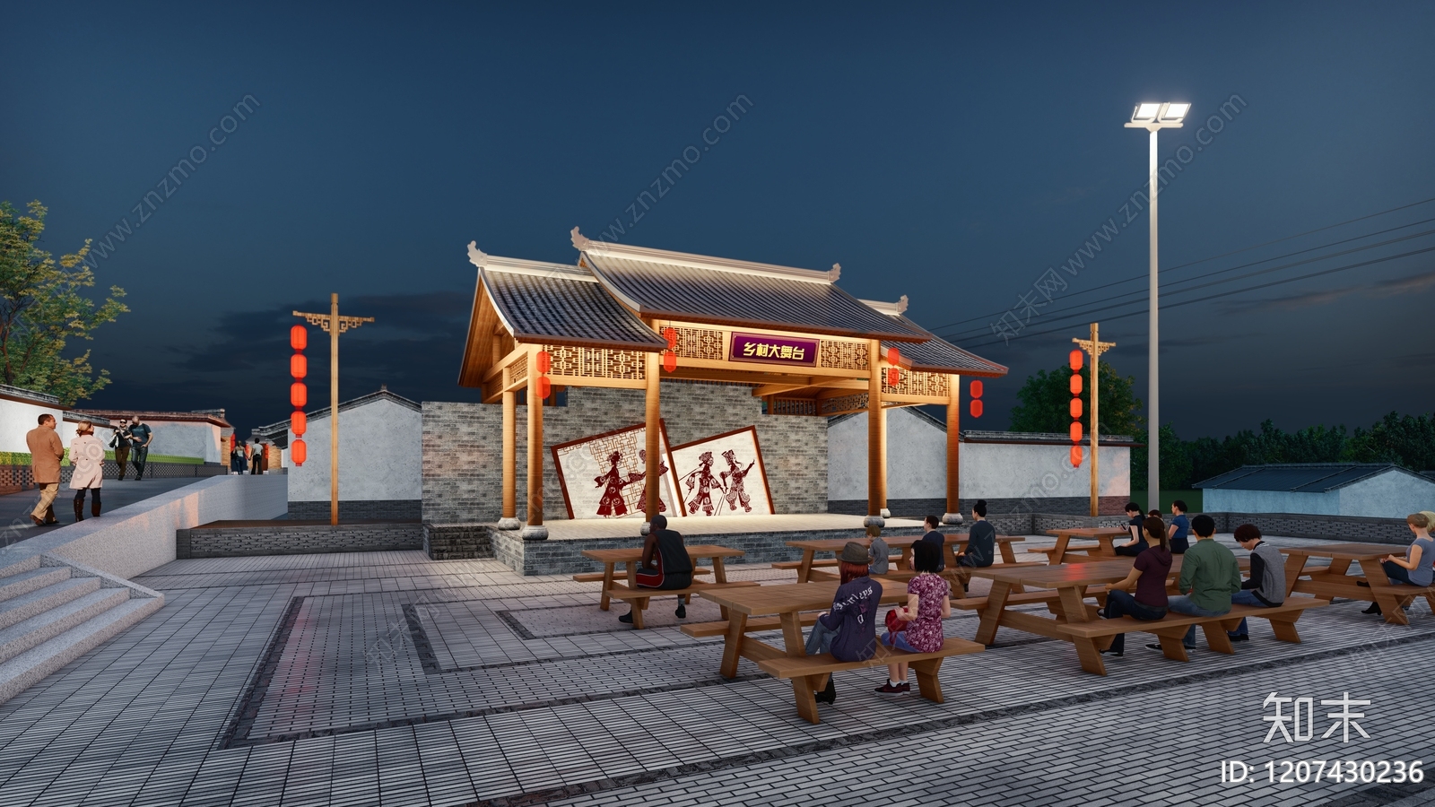 新中式其他景观小建筑SU模型下载【ID:1207430236】
